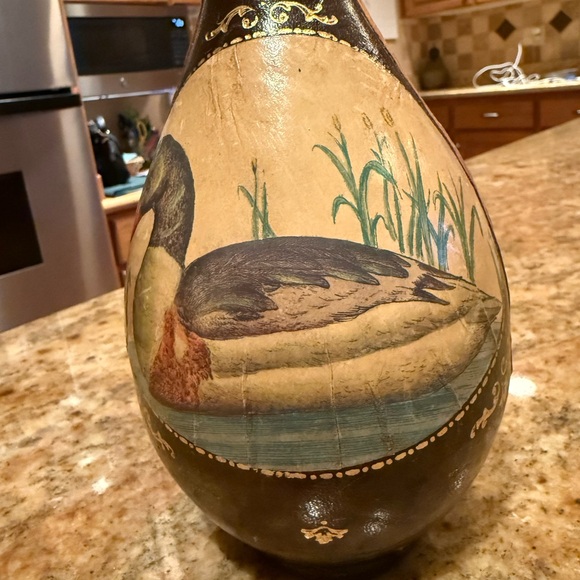 Handcrafted Glass Art Bottle with Duck Design - Picture 5 of 12